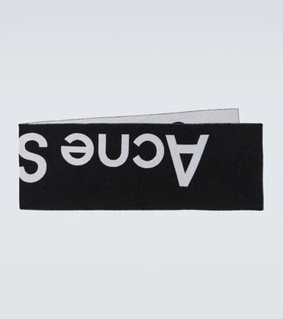 Shop Acne Studios Toronty Logo Scarf In Black/white