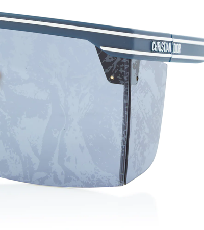 Dior Men's Club M1u Shield Sunglasses In Matte Blue / Smoke