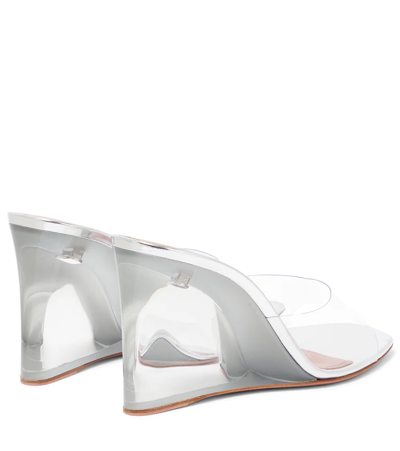 Amina Muaddi Lupita Leather Mules In Transparent