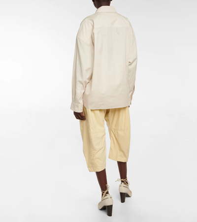 Shop Lemaire Cotton Poplin Wrap Shirt In Light Cream