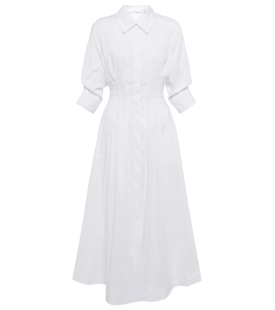 Shop Jonathan Simkhai Jazz Cotton-blend Poplin Shirt Dress In White