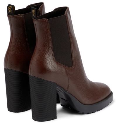 Shop Hogan Leather Chelsea Boots In Marrone