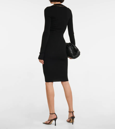 Shop Bottega Veneta Embellished Cashmere Sweater Dress In Black