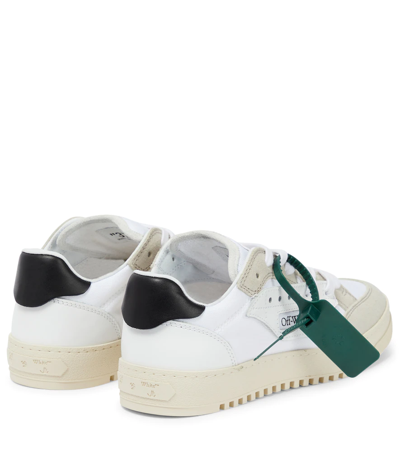 Shop Off-white 5.0 Suede-panel Canvas Sneakers In White Black