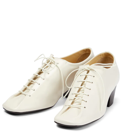 Shop Lemaire Leather Derby Shoes In White