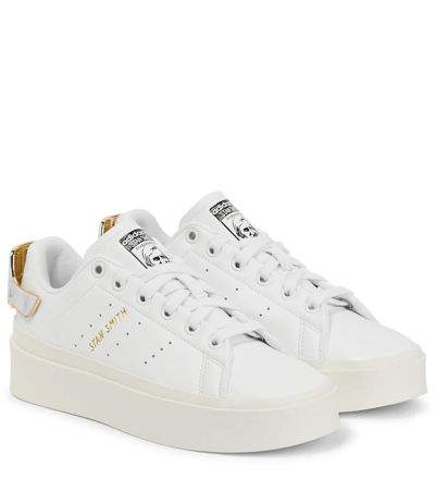 Shop Adidas Originals Stan Smith Bonega Leather Sneakers In Ftwr White/ftwr White/gold