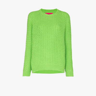 Shop The Elder Statesman Green Rope Stitch Cashmere Sweater