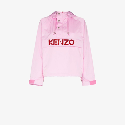 Shop Kenzo Pink Logo Print Windbreaker