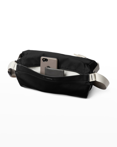 Shop Bellroy Men's Sling Premium Leather & Nylon Belt Bag In Black Sand