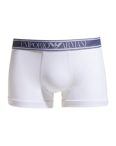 Shop Emporio Armani Men's Modal Logo Boxer Brief In White