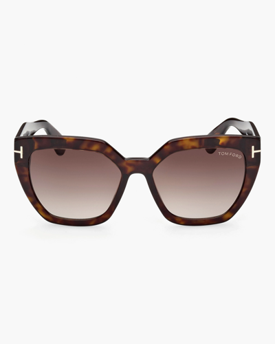 Shop Tom Ford Women's Phoebe Square Sunglasses In Brown