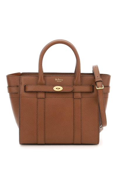 Shop Mulberry Mini Zipped Bayswater Bag In Brown