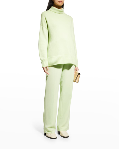 Shop Lafayette 148 3-ply Cashmere Stand-collar Sweater In Mint