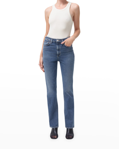 Shop Agolde Valen High-rise Slim Bootcut Jeans In Prophecy