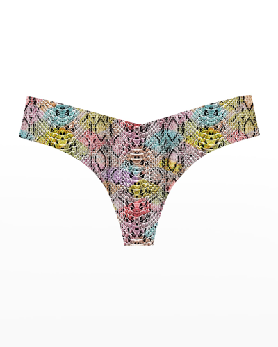 Shop Commando Seamless Printed Thong In Pastel Snake