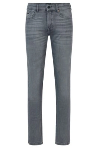 Hugo Boss Slim-fit Jeans In Gray Comfort-stretch Denim In Dark Grey |  ModeSens