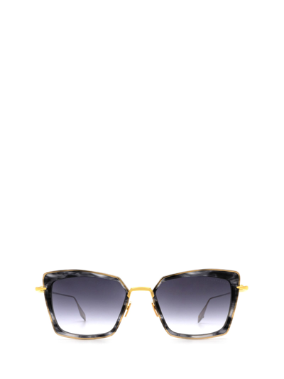 Shop Dita Dts405-a-01 Black Gold Sunglasses