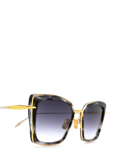 Shop Dita Dts405-a-01 Black Gold Sunglasses