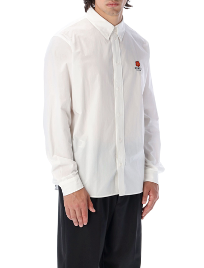 Shop Kenzo Boke Flower Crest Casual Shirt In White