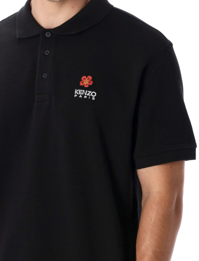 Shop Kenzo Boke Flower Crest Polo Shirt In Black