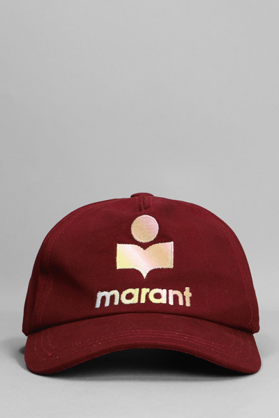 Shop Isabel Marant Tyron Hats In Bordeaux Cotton