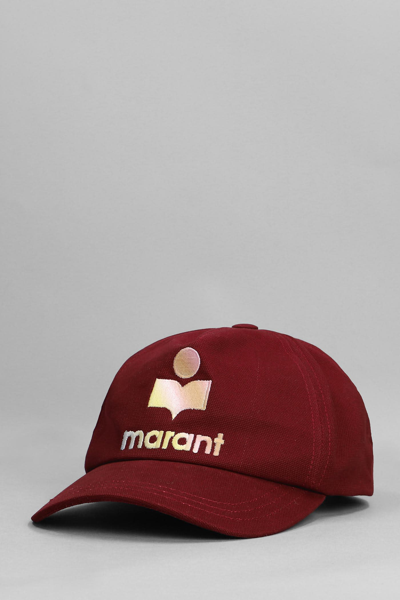Shop Isabel Marant Tyron Hats In Bordeaux Cotton