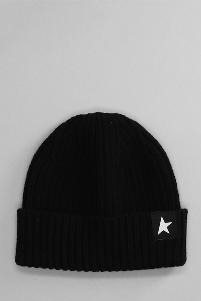 Shop Golden Goose Star Beanie Hats In Black Wool