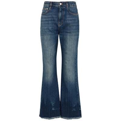 Shop Stella Mccartney 90s Blue Cropped Flared-leg Jeans In Denim