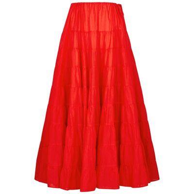 Shop Merlette Ceres Red Cotton Maxi Skirt