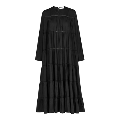 Merlette Maida Black Tiered Cotton-blend Dress | ModeSens