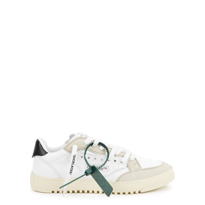 Shop Off-white 5.0 White Panelled Canvas Sneakers
