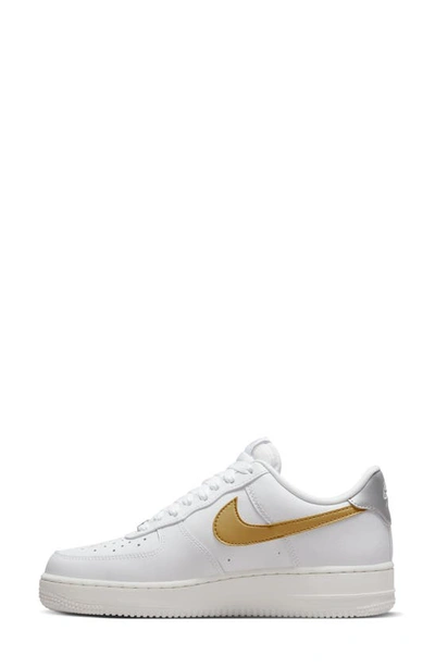 Shop Nike Air Force 1 '07 Sneaker In White/ Gold/ Silver
