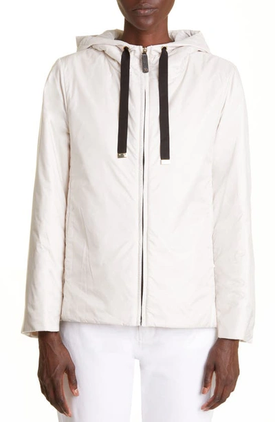 Shop Max Mara The Cube Technical Canvas Hooded Travel Jacket In White