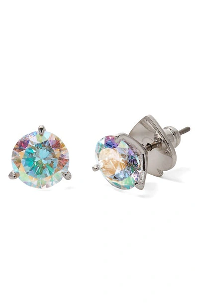 Shop Kate Spade Trio Prong Studs In Aurora Borealis