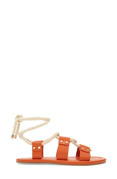Shop Ulla Johnson Rope Ankle Tie Sandal In Red Clay