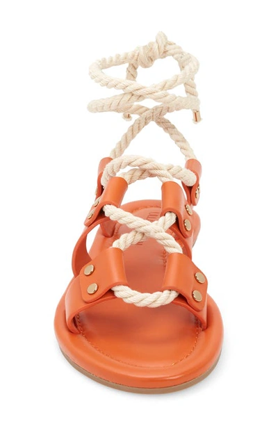 Shop Ulla Johnson Rope Ankle Tie Sandal In Red Clay