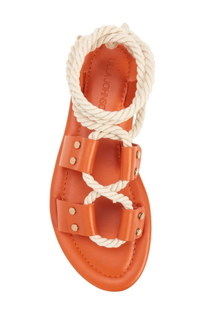 Shop Ulla Johnson Rope Ankle Tie Sandal In Red Clay