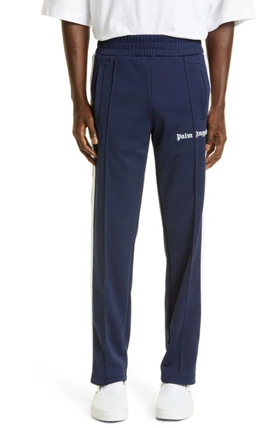 Shop Palm Angels Classic Logo Track Pants In Navy Blue White