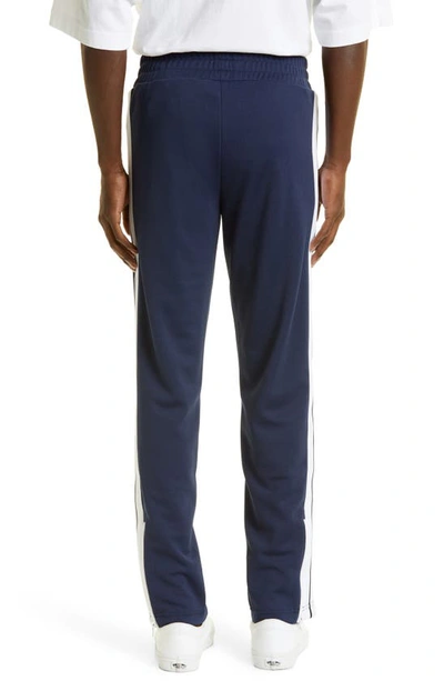 Shop Palm Angels Classic Logo Track Pants In Navy Blue White
