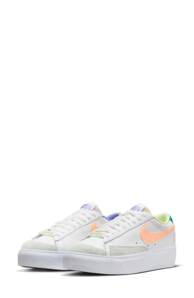 Nike Blazer Low Platform Sneaker In White/ Peach Cream/ Thistle | ModeSens
