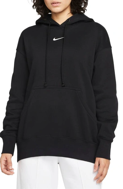 Shop Nike Sportswear Phoenix Oversize Fleece Hoodie In Black/ Sail
