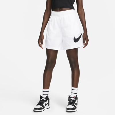 Shop Nike Women's  Sportswear Essential High-rise Woven Shorts In White