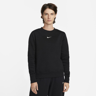 Shop Nike Women's  Sportswear Phoenix Fleece Crew-neck Sweatshirt In Black