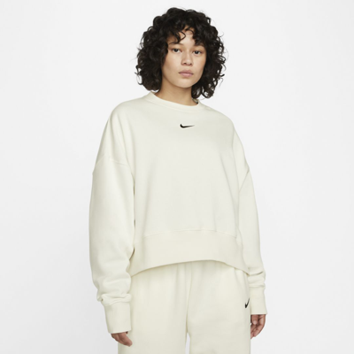 Shop Nike Women's  Sportswear Phoenix Fleece Over-oversized Crew-neck Sweatshirt In White