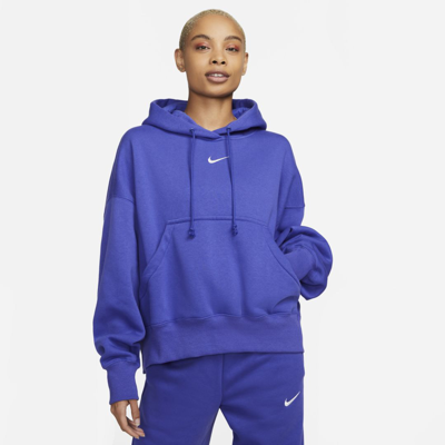 Shop Nike Women's  Sportswear Phoenix Fleece Over-oversized Pullover Hoodie In Blue