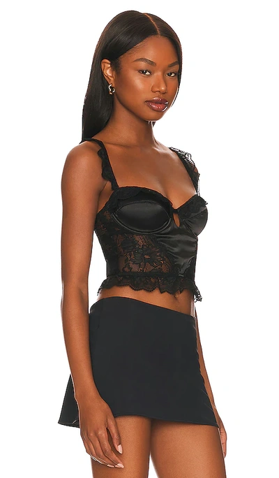 Shop Ow Collection Rosette Bustier Top In Black
