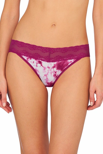 Shop Natori Bliss Perfection One-size Thong In Bright Berry Tie Dye Print