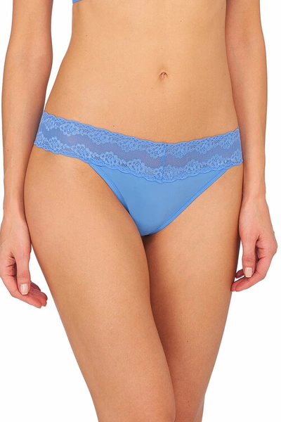 Shop Natori Bliss Perfection One-size Thong In Pool Blue
