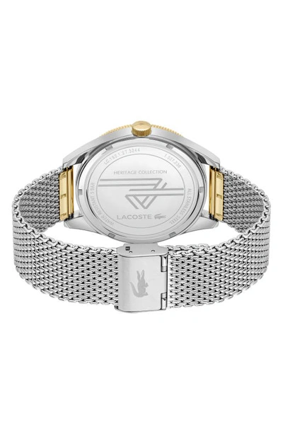 Shop Lacoste Heritage Mesh Strap Watch, 42mm In White