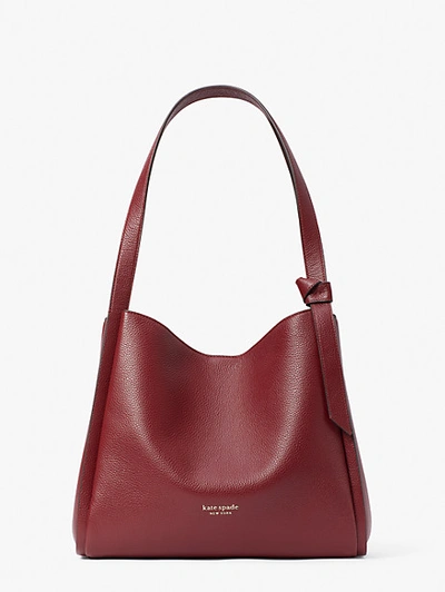 Shop Kate Spade Knott Large Shoulder Bag In Autumnal Red